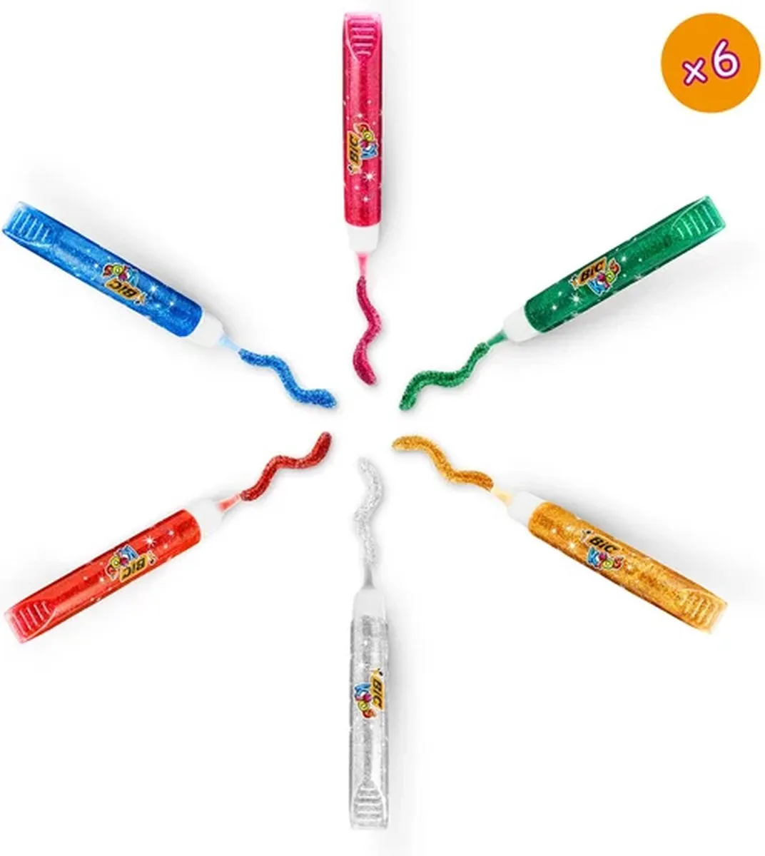 Bic Kids Metallic Glitterlijm - 6 Stiften