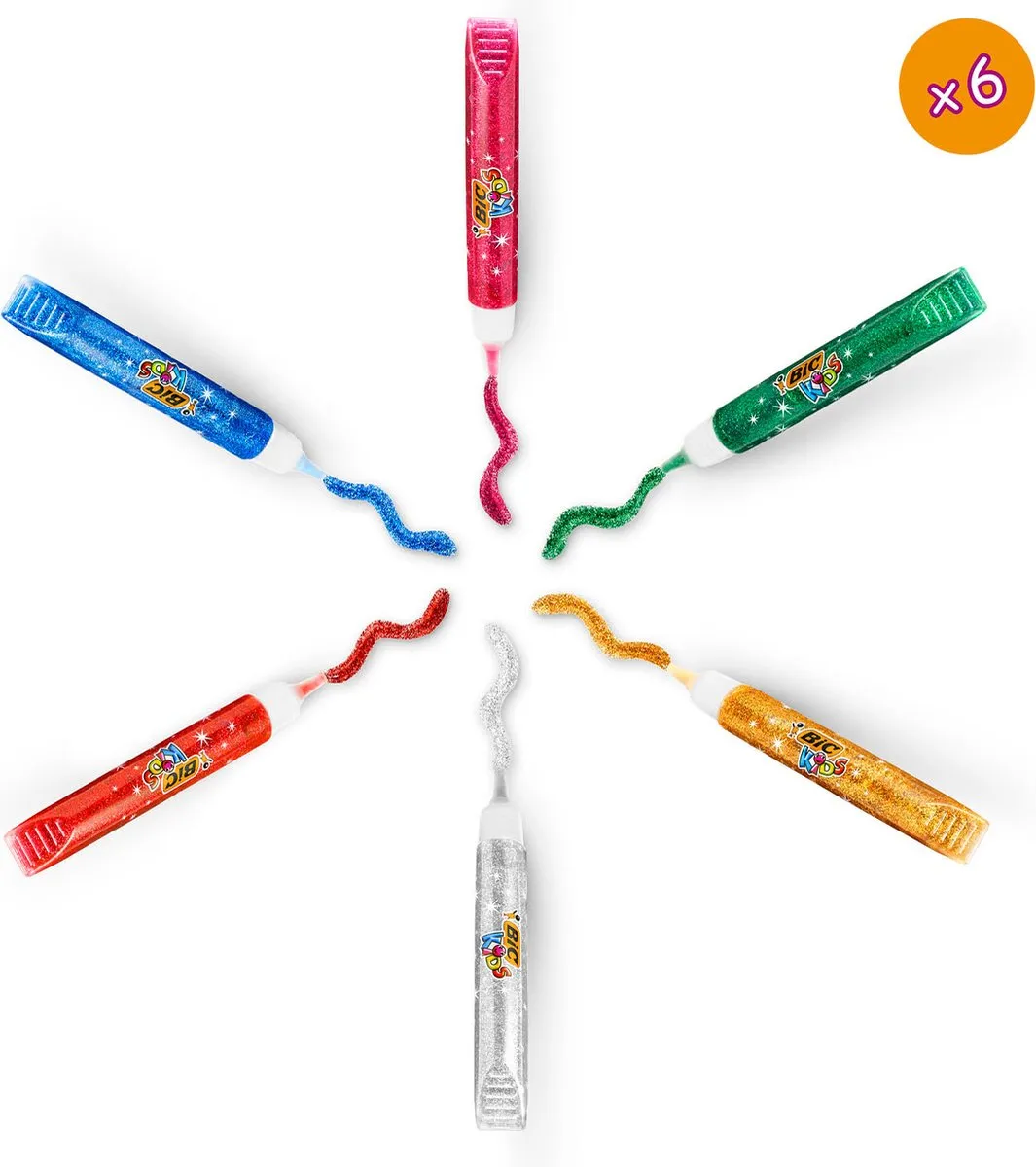 Bic Kids Metallic Glitterlijm - 6 Stiften