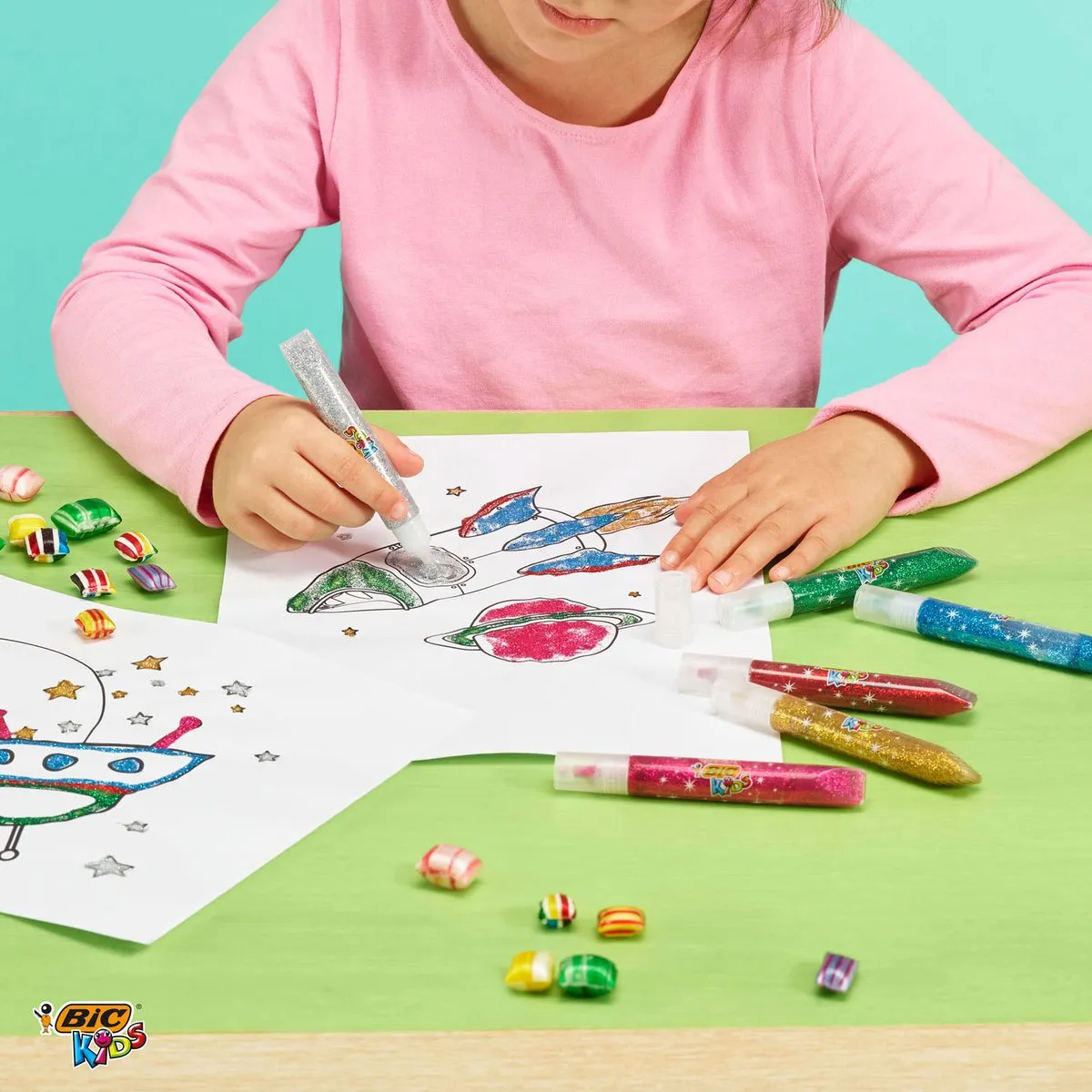 Bic Kids Metallic Glitterlijm - 6 Stiften