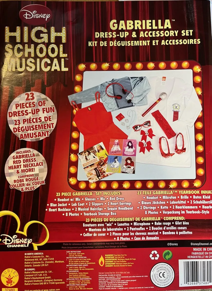 Disney High School Musical Gabriella Verkleedset - 23-delig - One size - Rood