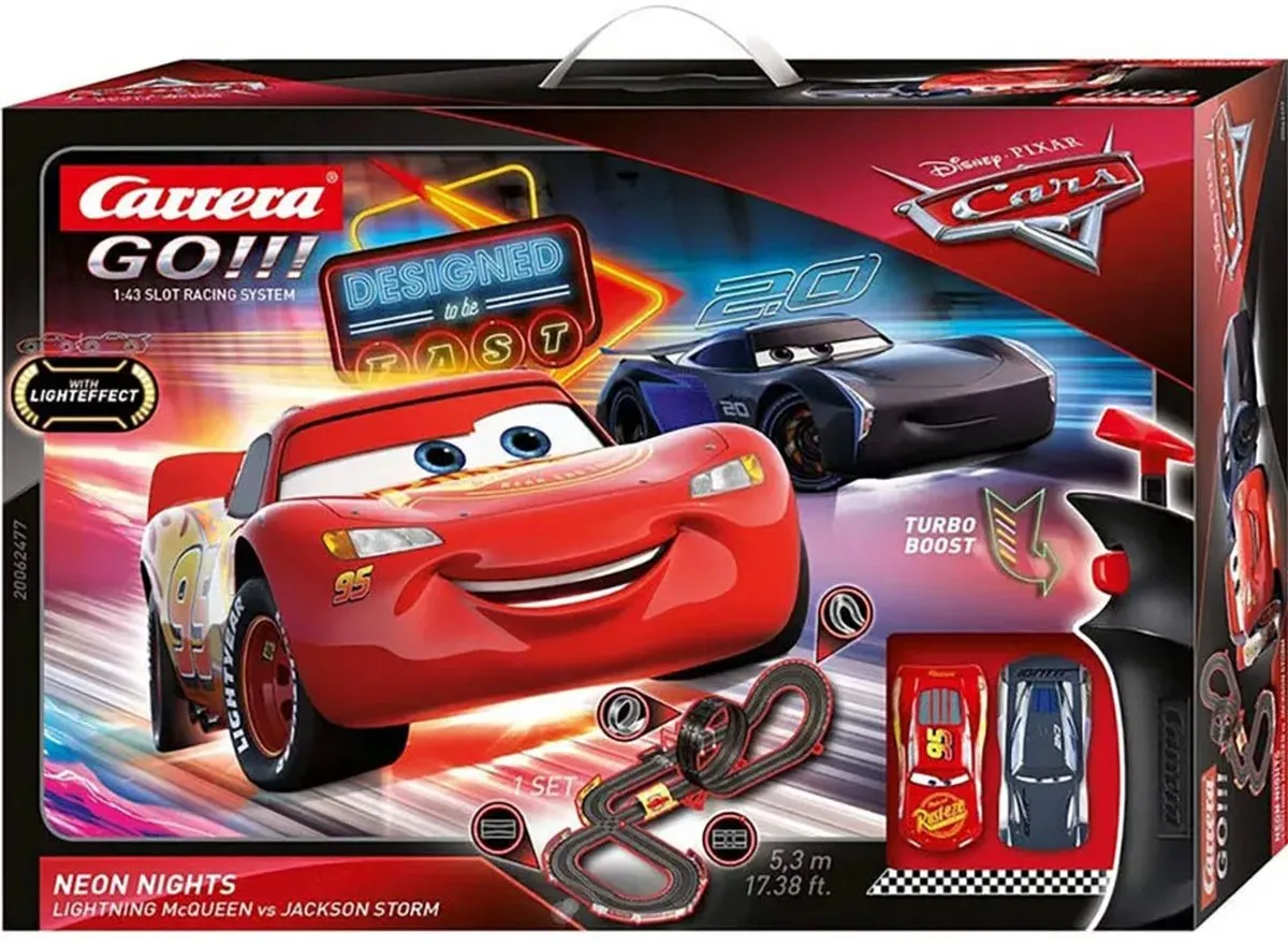 Carrera Go!!! Neon Nights Racebaan Lightning McQueen vs Jackson Storm 5,3m