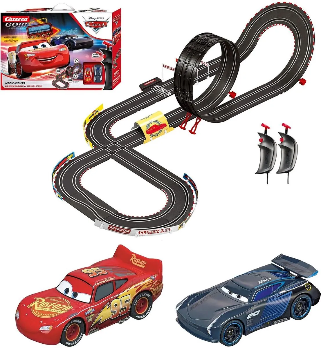 Carrera Go!!! Neon Nights Racebaan Lightning McQueen vs Jackson Storm 5,3m