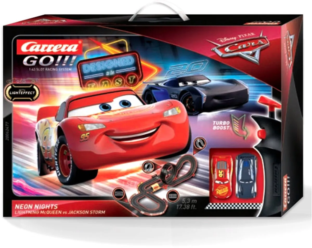 Carrera Go!!! Neon Nights Racebaan Lightning McQueen vs Jackson Storm 5,3m