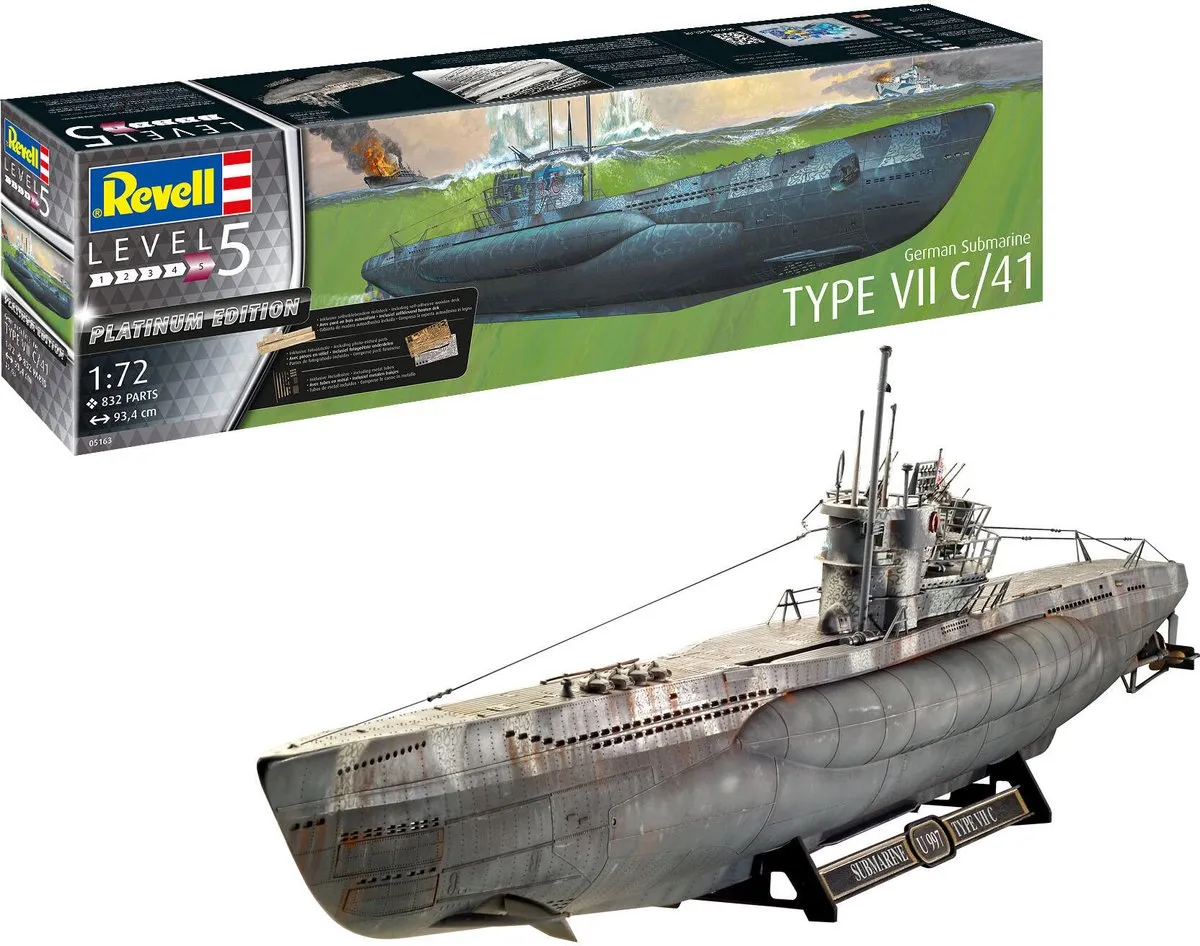 Revell 05163 German Submarine Type VII C/41 Modelbouwpakket 1:72