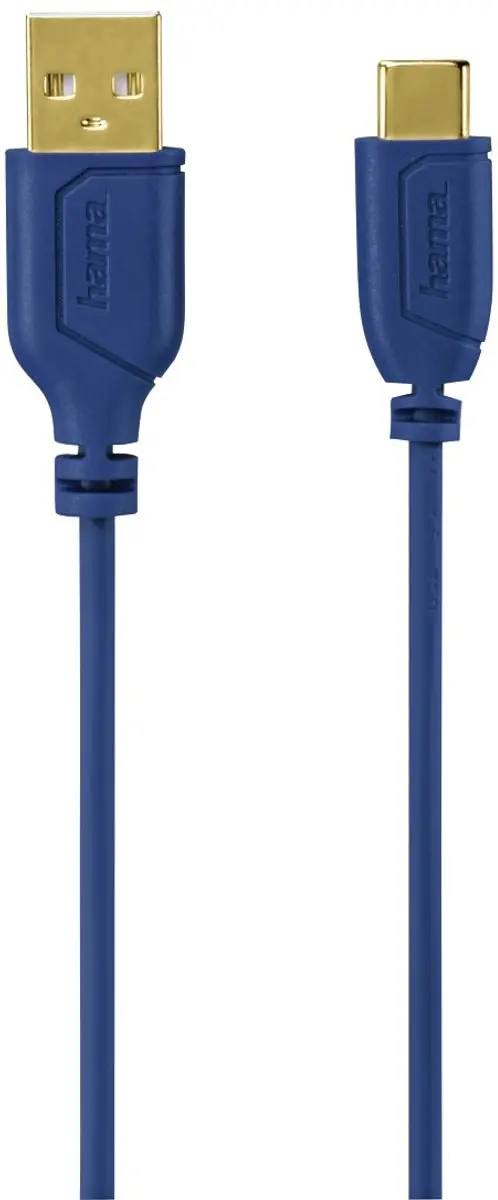 Hama USB2.0-C/USB2.0-A Kabel 0,75m - Blauw