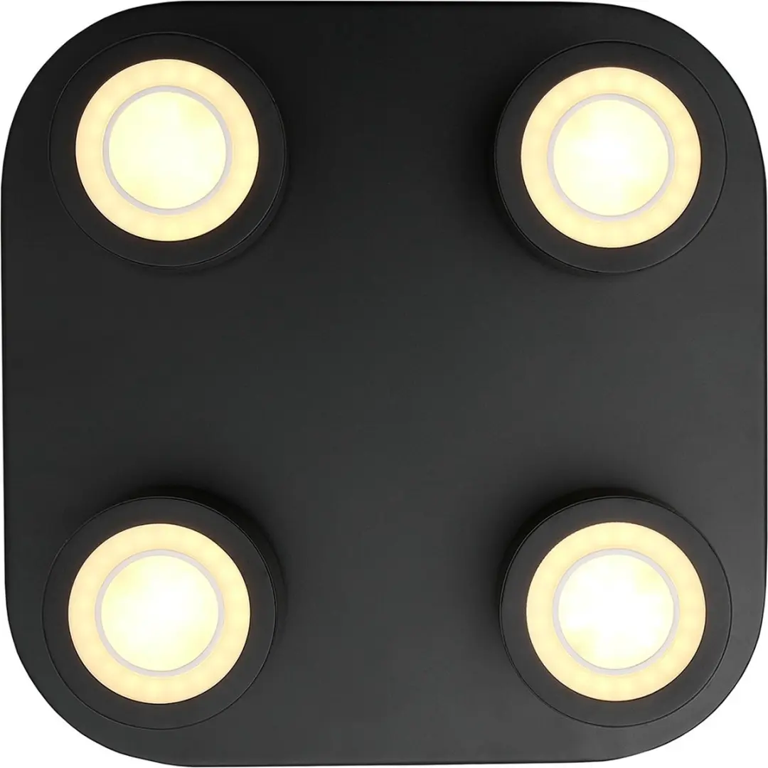 Nordlux Clyde 4 Spot Plafondlamp - Zwart - afbeelding 4 van 6