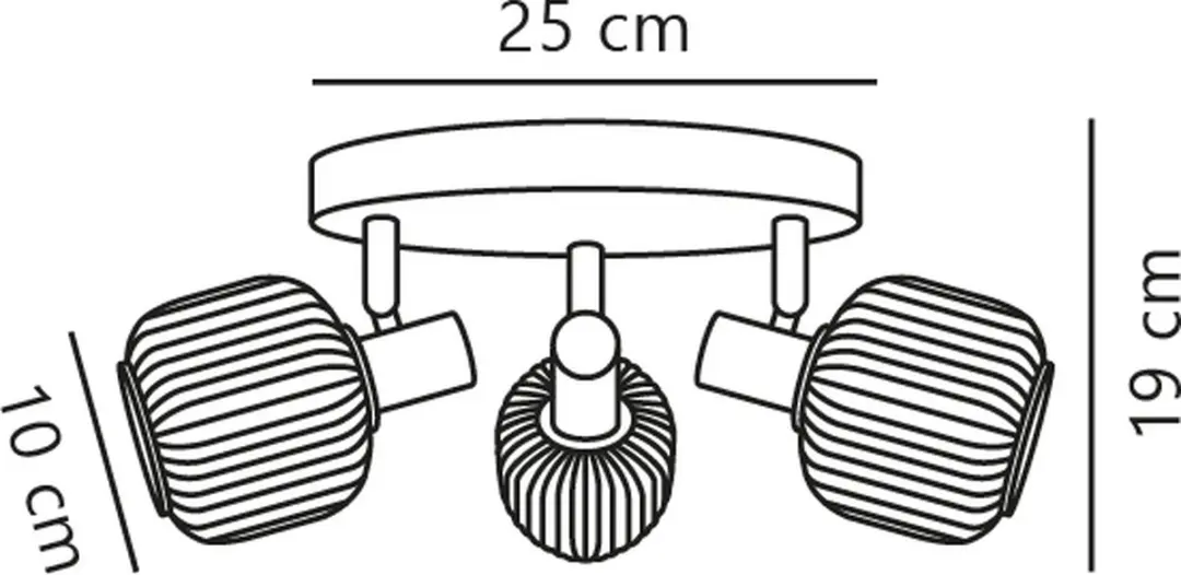 Nordlux Milford Mini-Plafondlamp 3x E14 - Ø15cm - Zwart - afbeelding 5 van 6