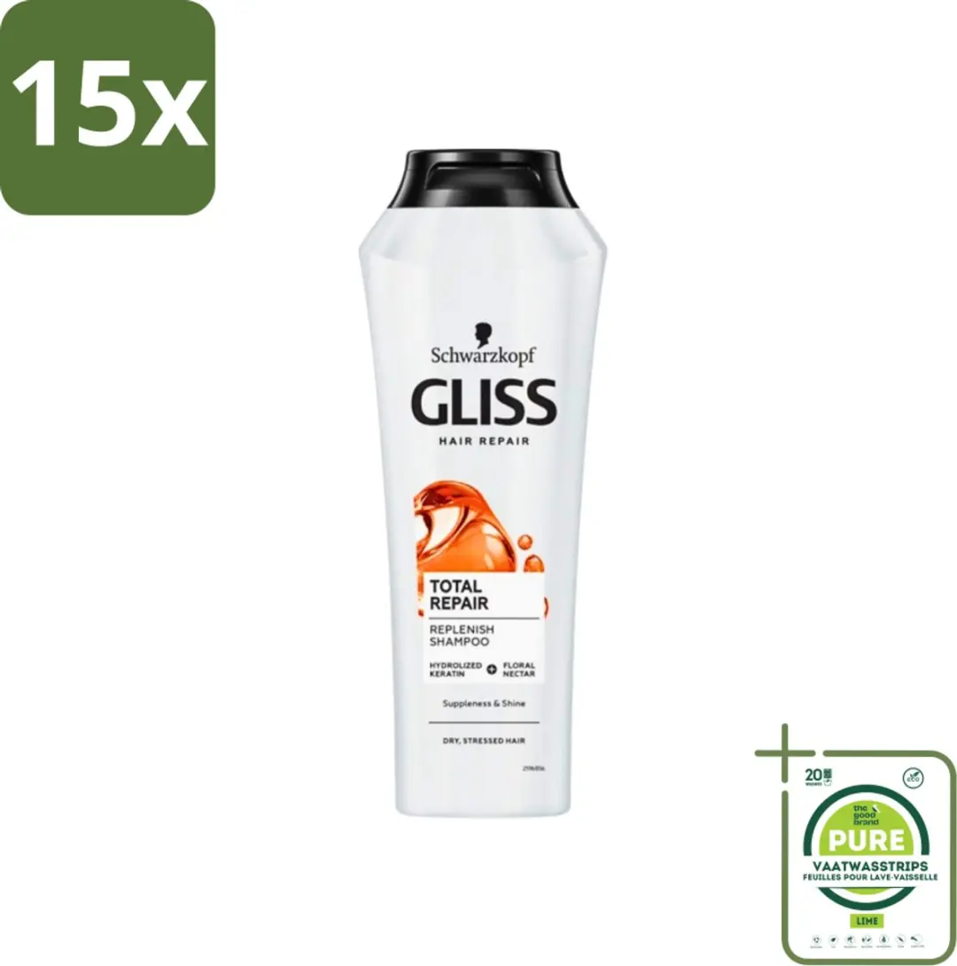 Gliss Kur Total Repair Shampoo 400ml - 15 Stuks