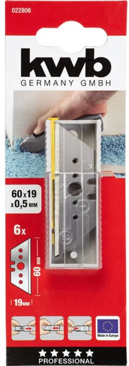KWB Reserve Trapeziummessen 60x90mm - 6 Stuks