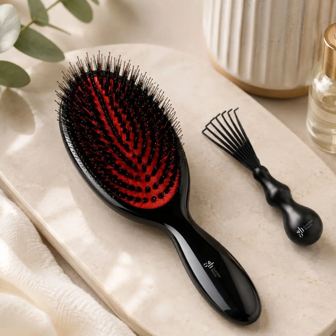 Guardian Beauty Antiklet Klein Hoofdhuidmassageborstel - Everzwijnharen - 2 Stuks