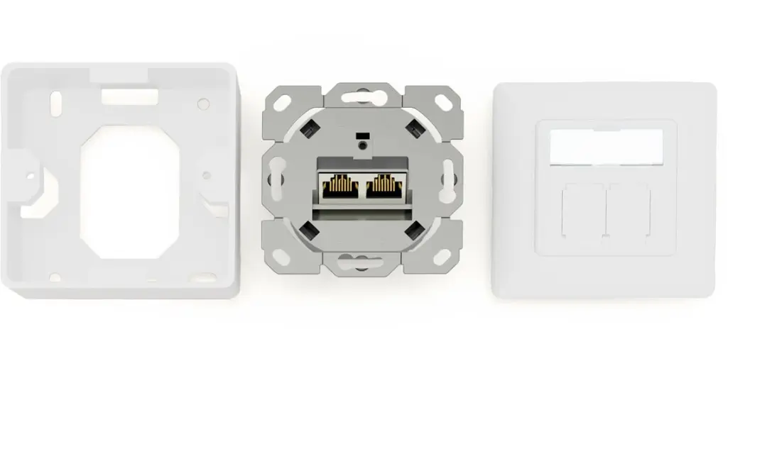 Digitus CAT 6A Network Outlet Shielded - 2x Wit
