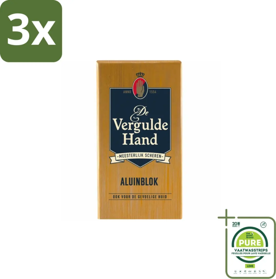 Vergulde Hand Aluinblok 75g - 3 Stuks
