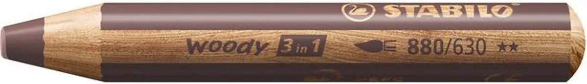 STABILO Woody 3-in-1 Potlood - Bruin - 5 Stuks