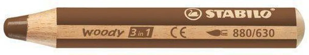 STABILO Woody 3-in-1 Potlood - Bruin - 5 Stuks