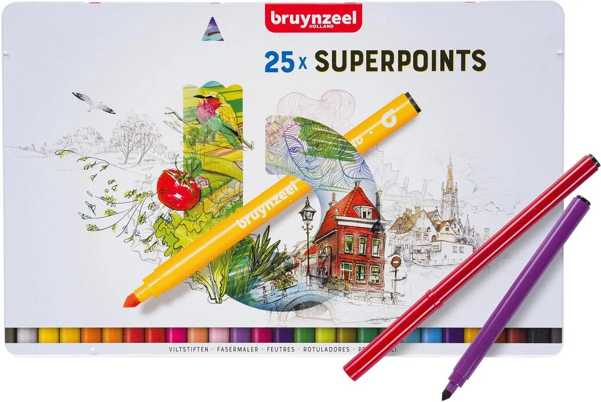 Bruynzeel Super Point viltstiften set 25