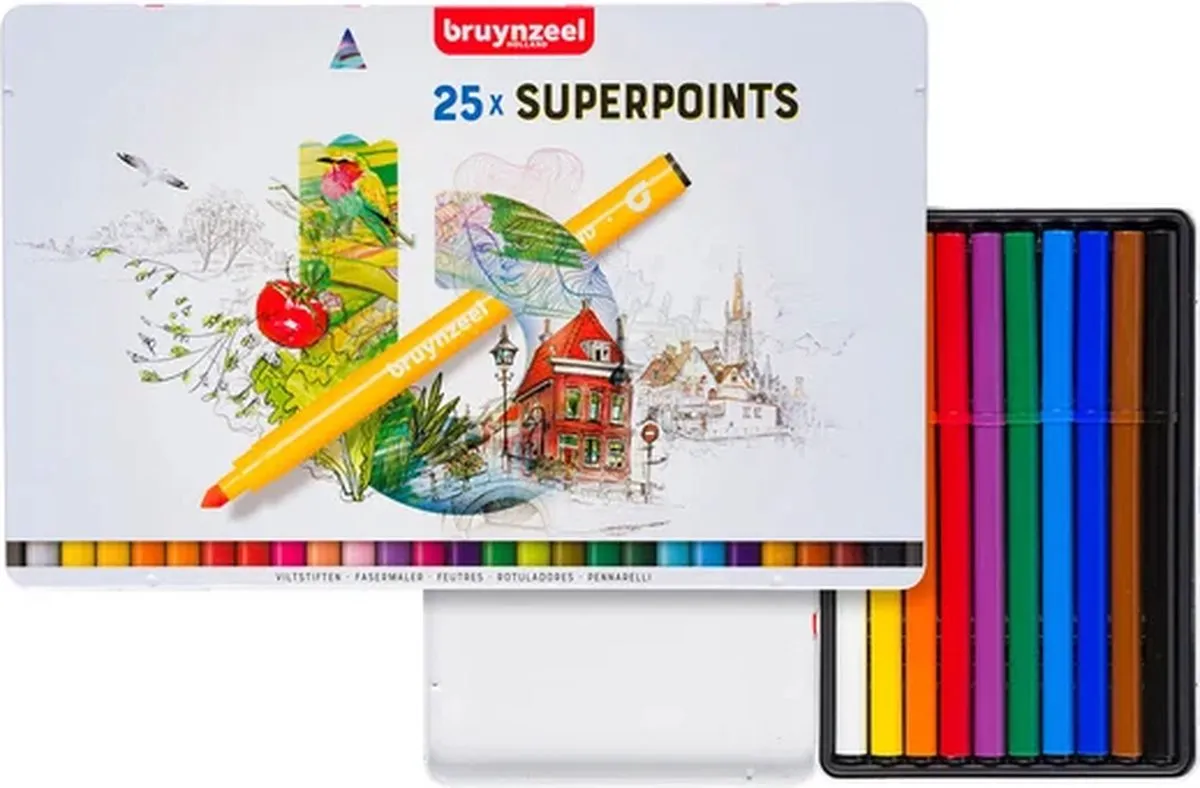 Bruynzeel Super Point viltstiften set 25
