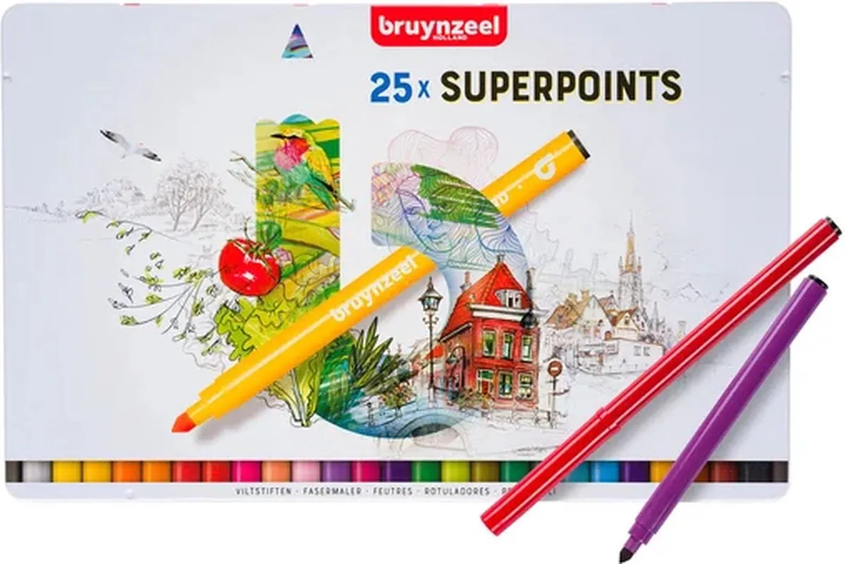 Bruynzeel Super Point viltstiften set 25