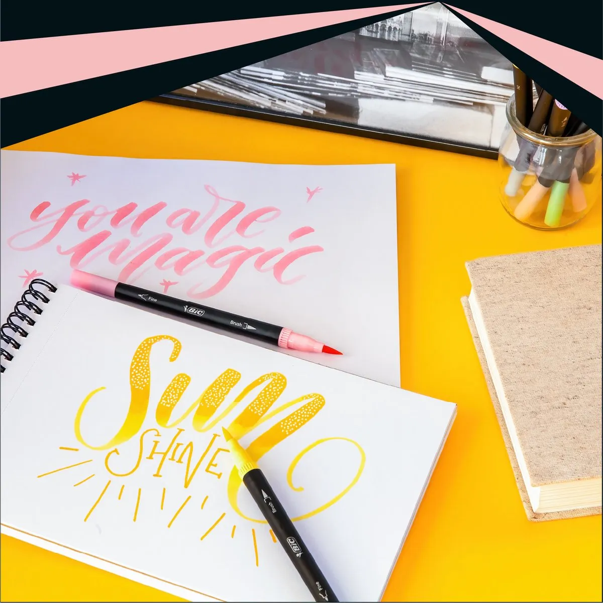 Bic Intensity Dual Tip Viltstiften - 6 Stuks - Pastel Kleuren