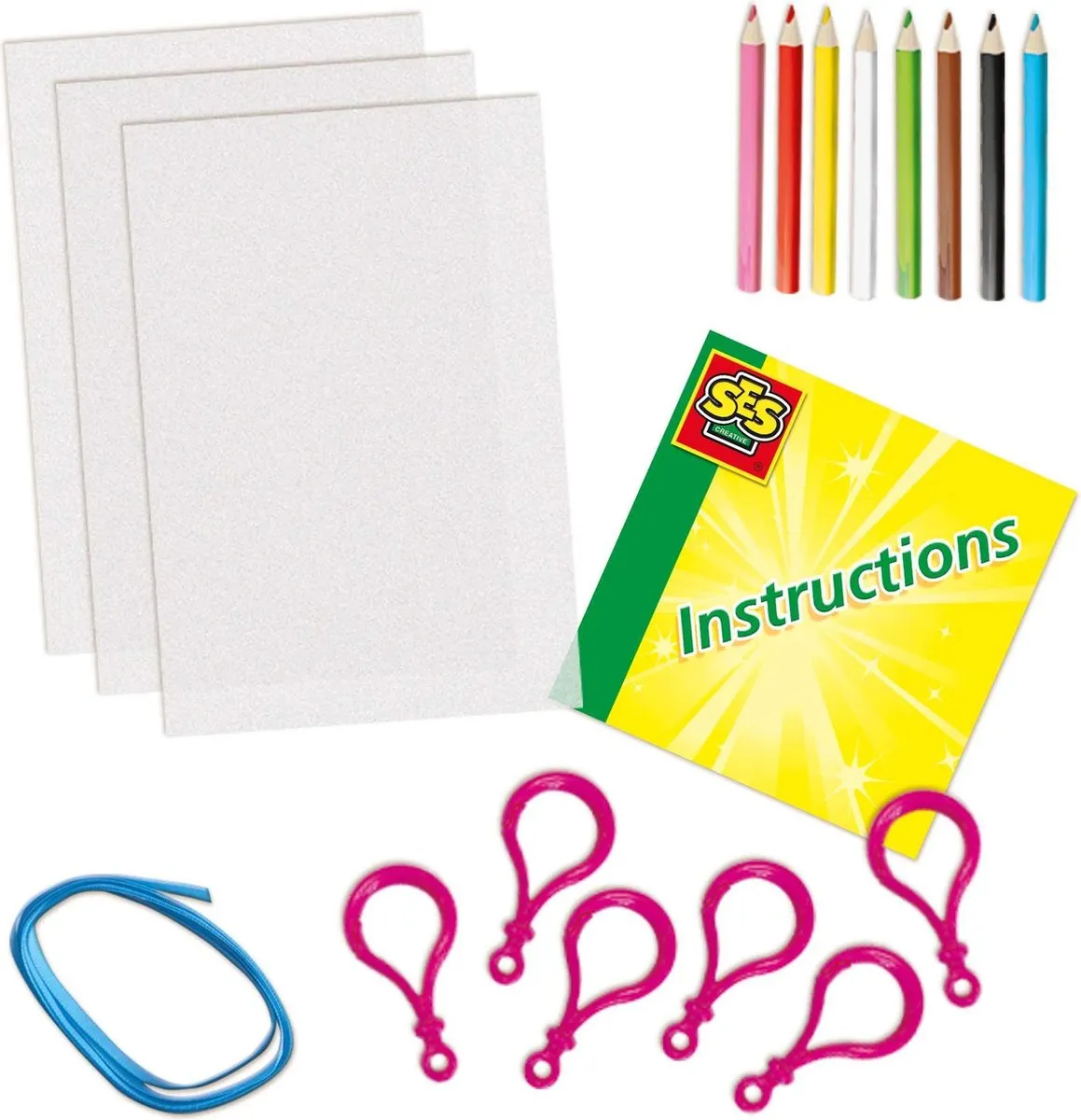SES Creative Knutselpakket Sleutelhangers - 6 Stuks