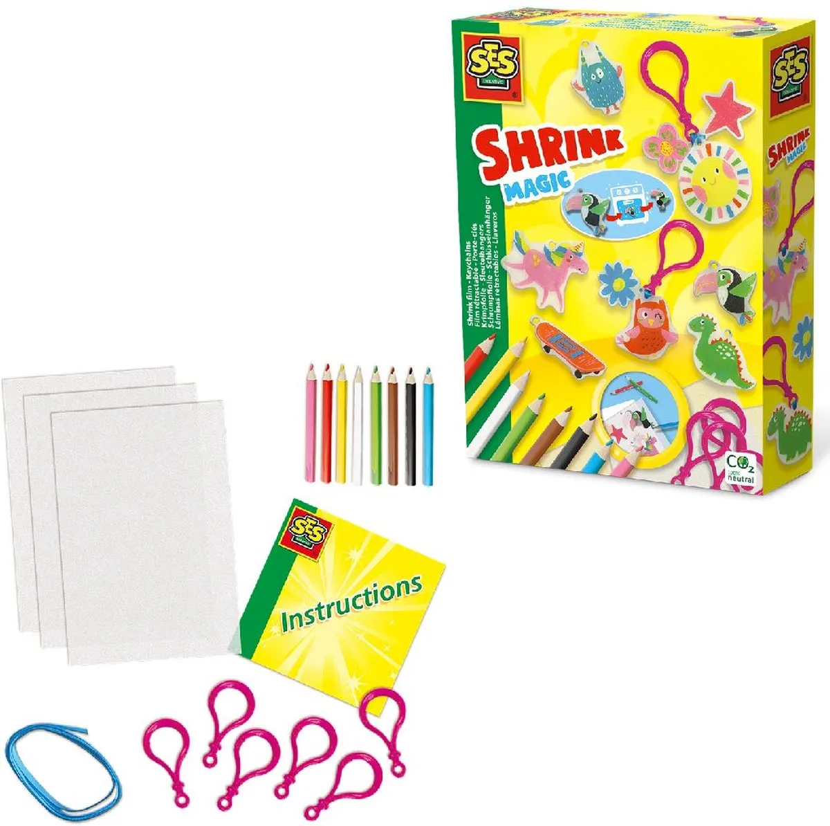 SES Creative Knutselpakket Sleutelhangers - 6 Stuks