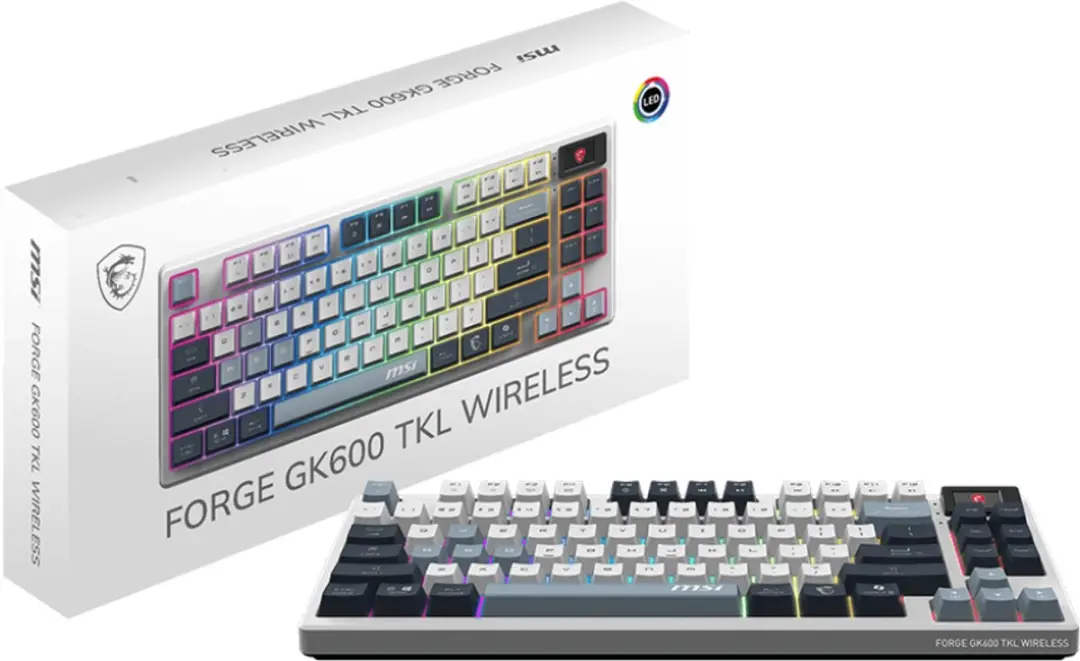 MSI FORGE GK600 TKL Wireless Sky Mechanisch Gaming Toetsenbord - Blauw/Wit