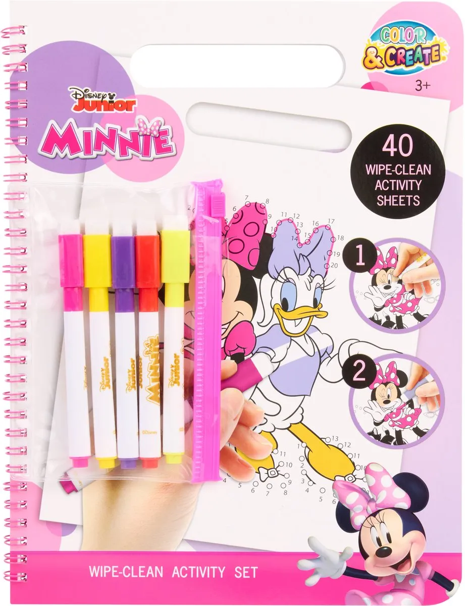Disney Minnie Mouse Wipe-Clean Activiteiten Set - 40 Velletjes
