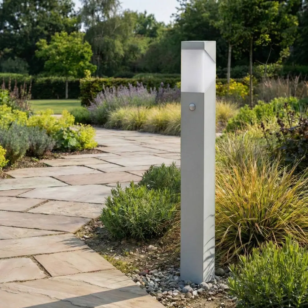Lucande Padverlichting Zuillamp Aluminium 100cm - E27 - Lichtgrijs/Opaalwit
