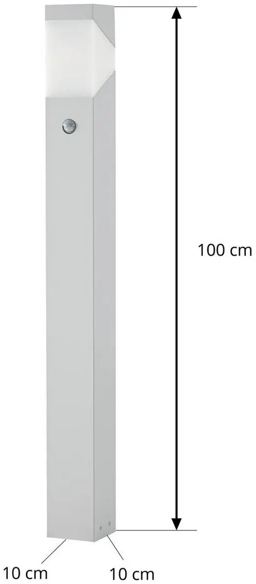 Lucande Padverlichting Zuillamp Aluminium 100cm - E27 - Lichtgrijs/Opaalwit