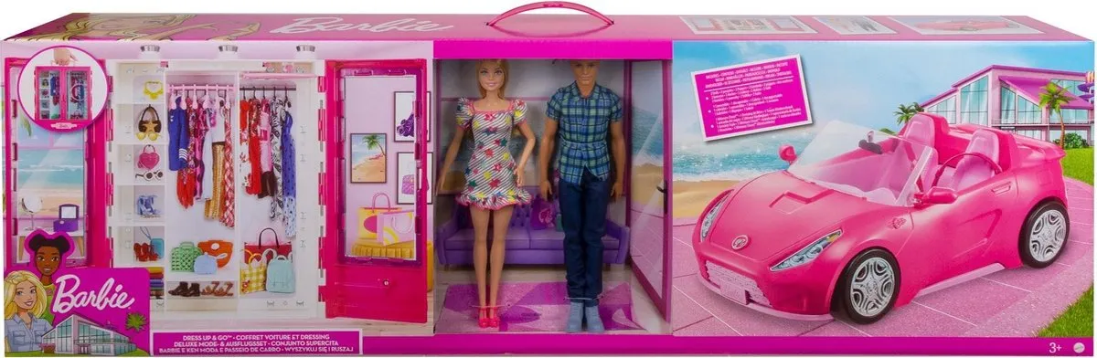 Barbie Ken Cabrio Auto Kledingkast Speelset GVK05 - Multikleur - afbeelding 6 van 6