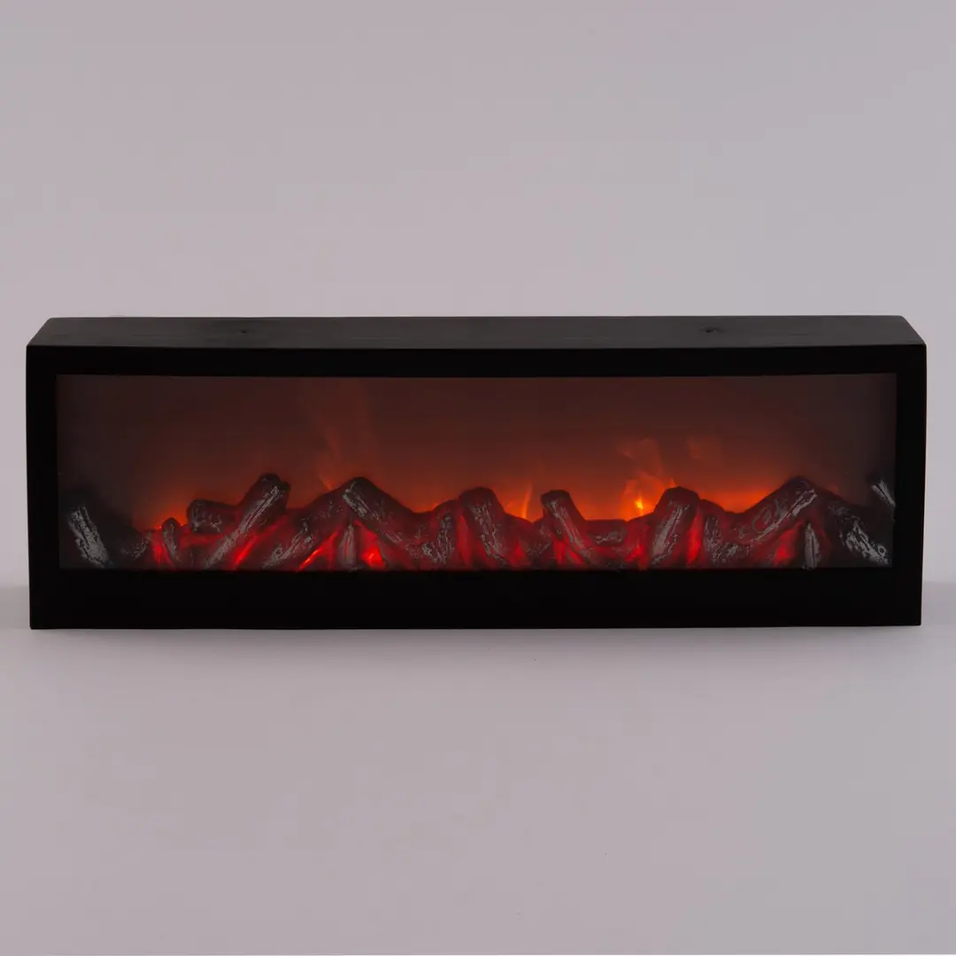 Anna's Collection LED Sfeerhaard Lantaarn 4W - 60x20x10cm Zwart - afbeelding 4 van 5