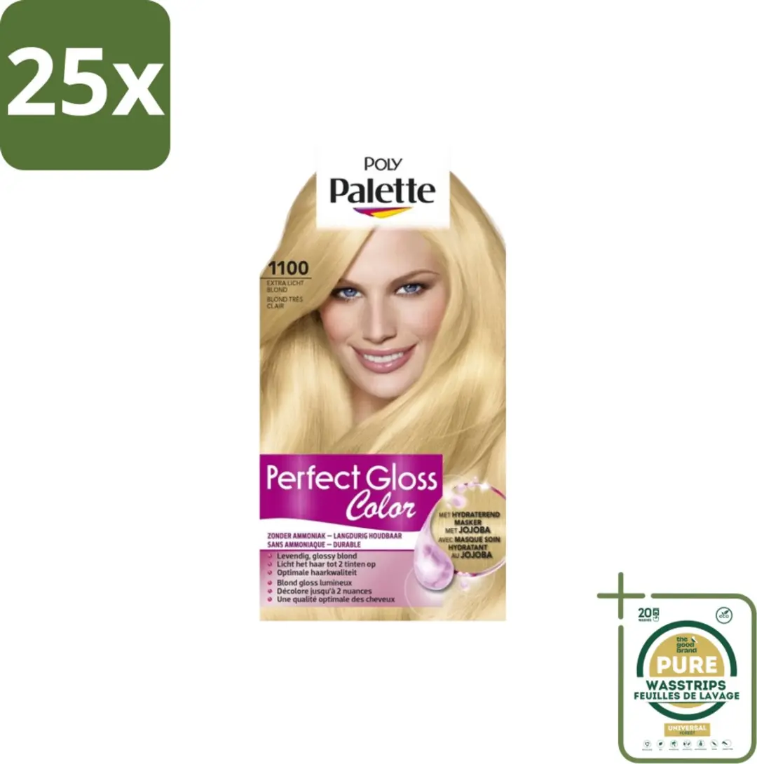 Schwarzkopf Poly Palette 1100 Extra Licht Blond Haarverf 25 Stuks