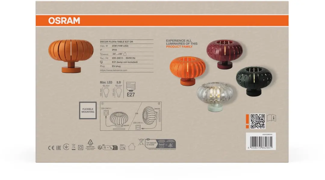 Osram Decor Flora Table E27 Orange - 280cm - afbeelding 3 van 4