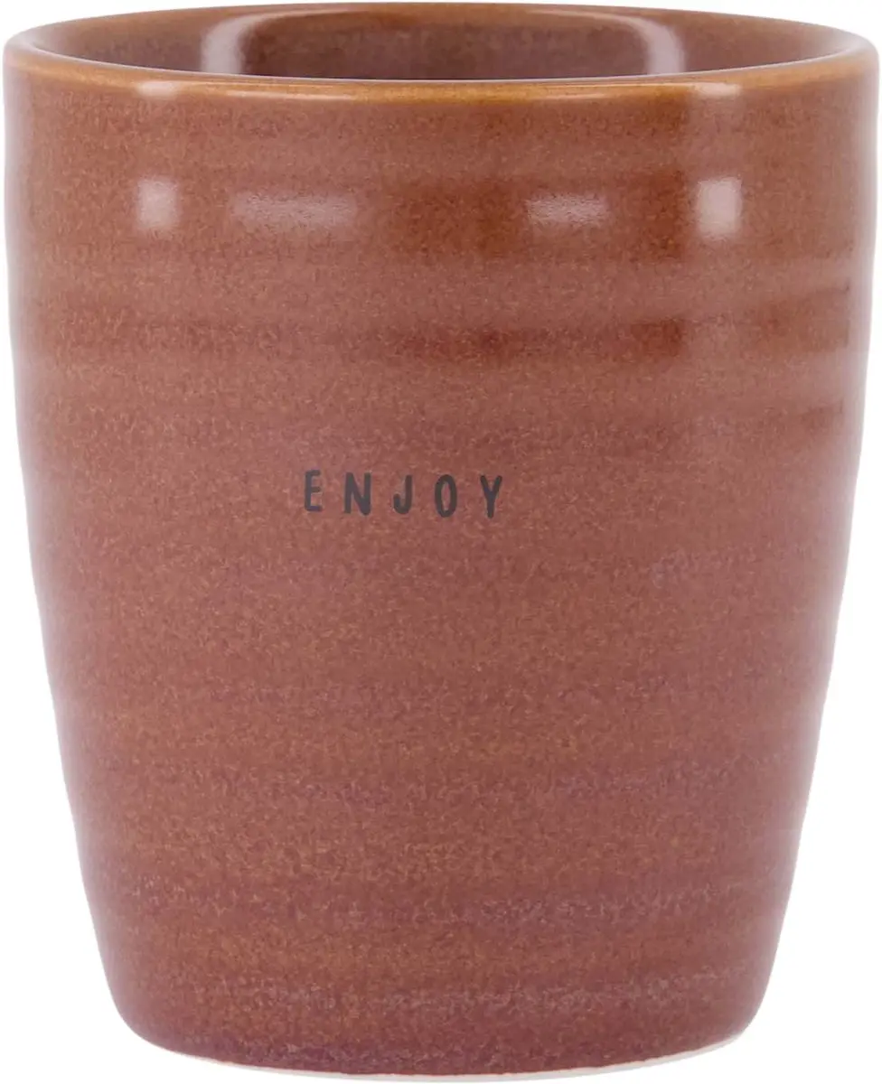 Zusss Cadeauset Koffiemokken Lovely Day & Enjoy - 2 Stuks 210ml Keramiek - Wit/Rood
