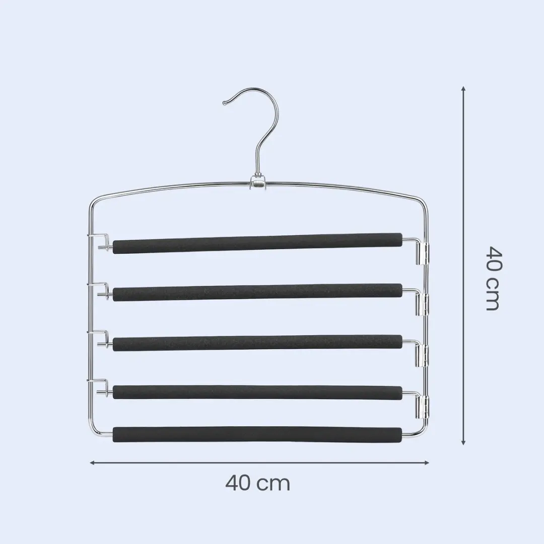Songmics Kledinghangers Set 3 Stuks - Metaal - Zilver/Zwart