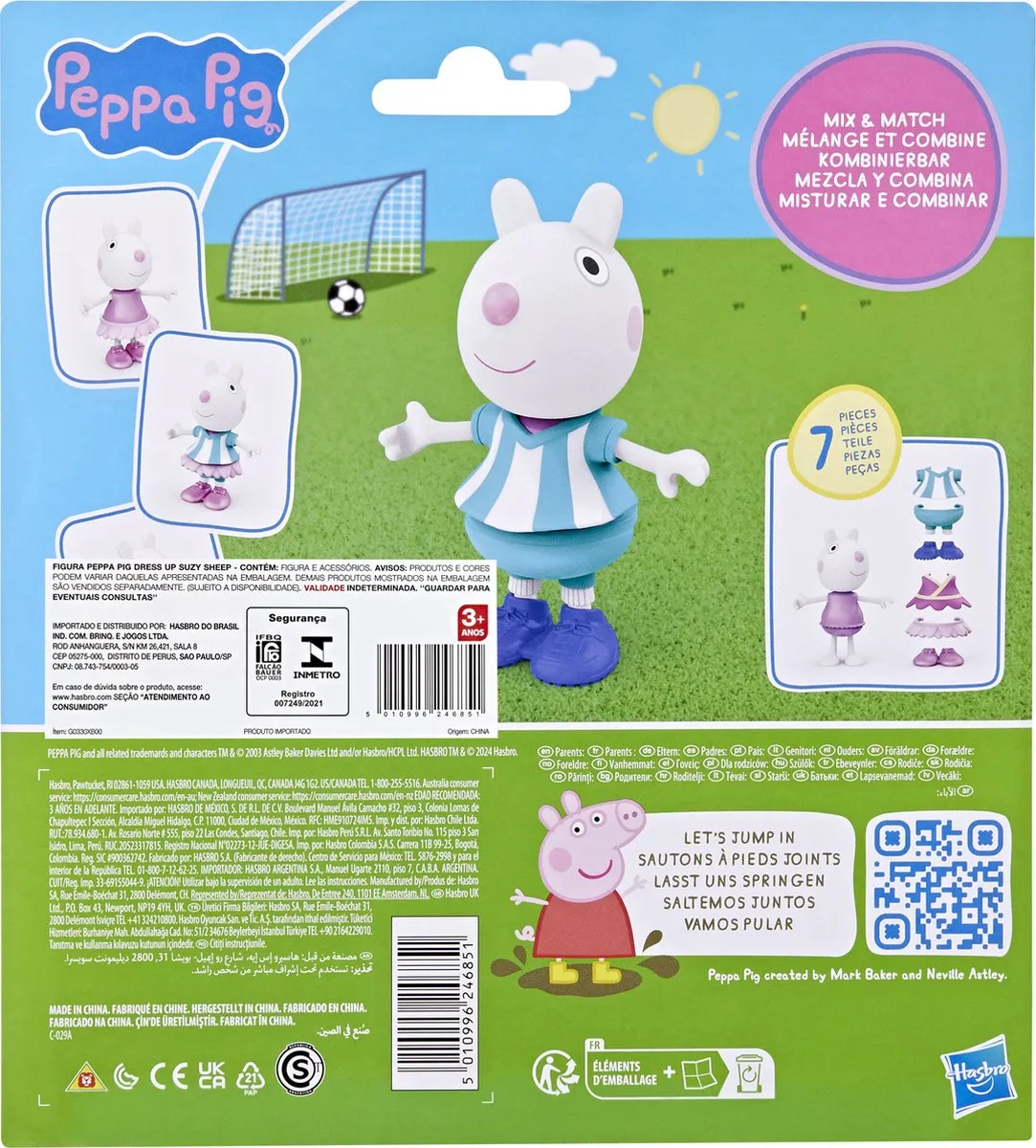 Hasbro Peppa Pig Suzy Schaap Figuur - Blauw - afbeelding 6 van 6