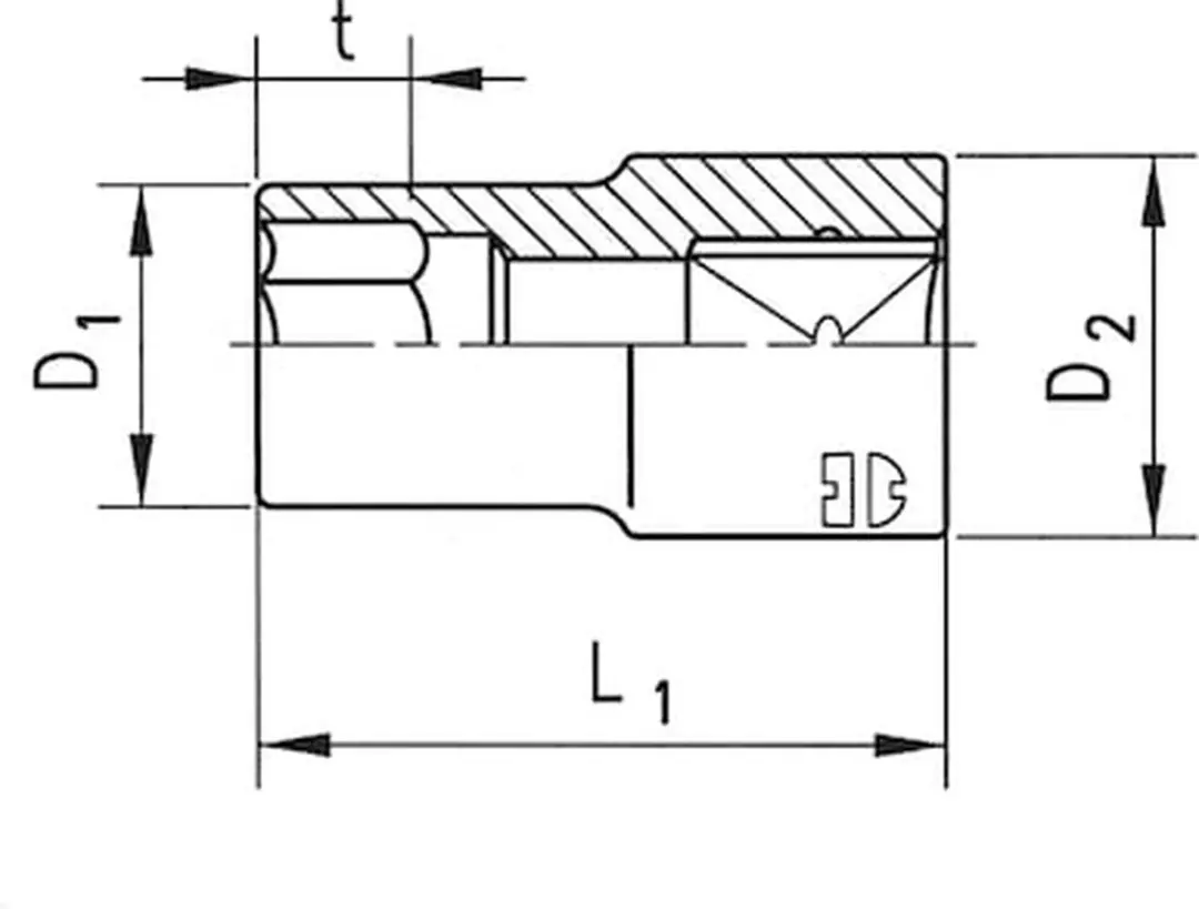 Würth 1/4" Multidopsleutel 12mm - Dubbelzeskant