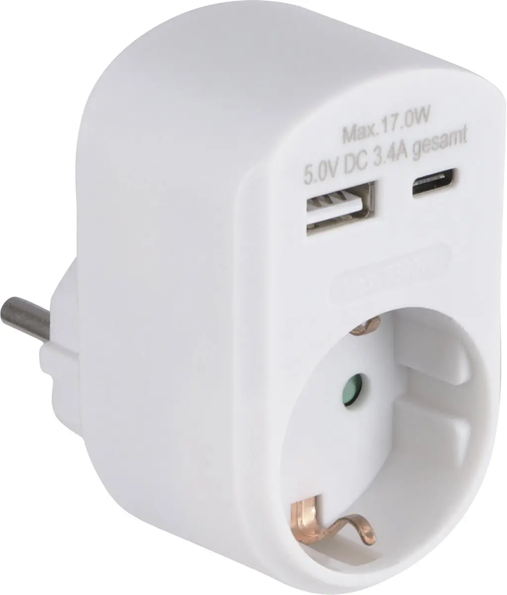 Scanpart Doorvoerstekker RA USB-A USB-C Wit