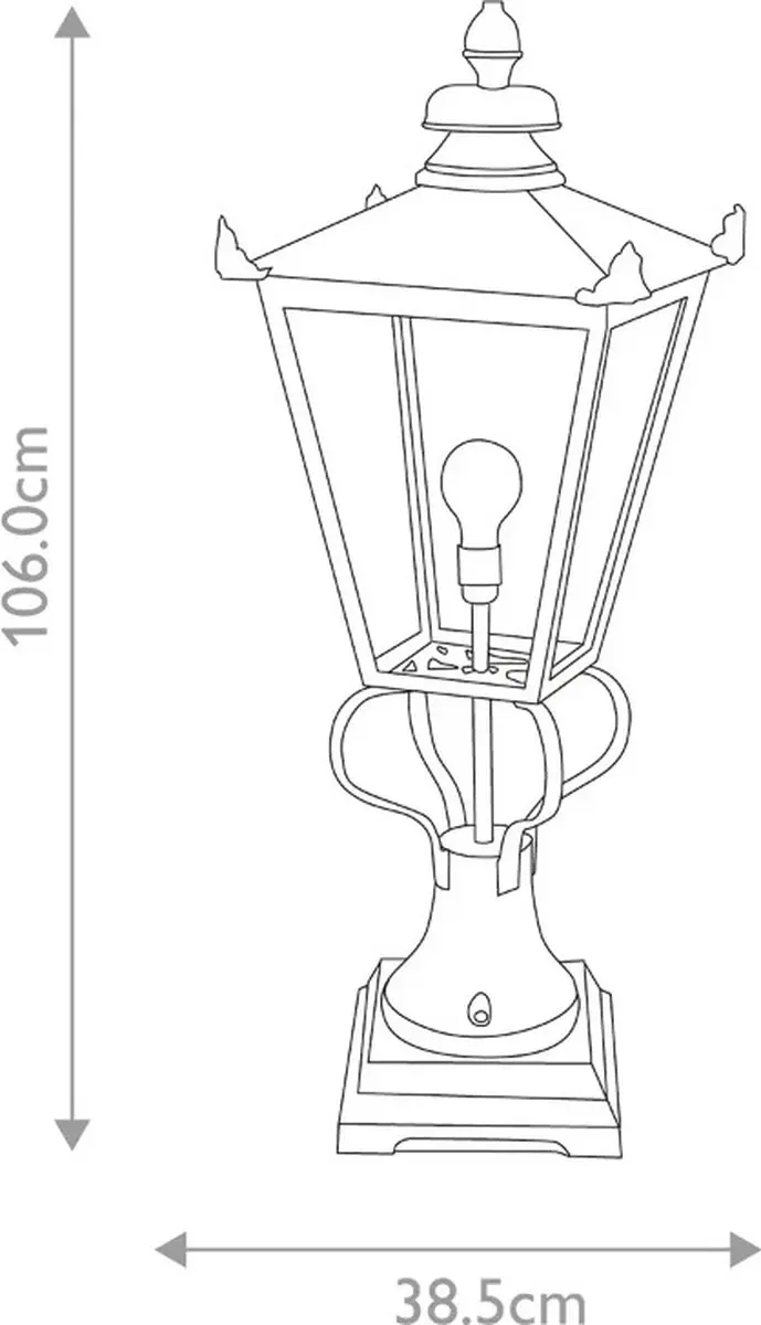 Elstead Lighting Mini LED Tuin Pilaar Wilmslow - 1x E27 60W - Zwart