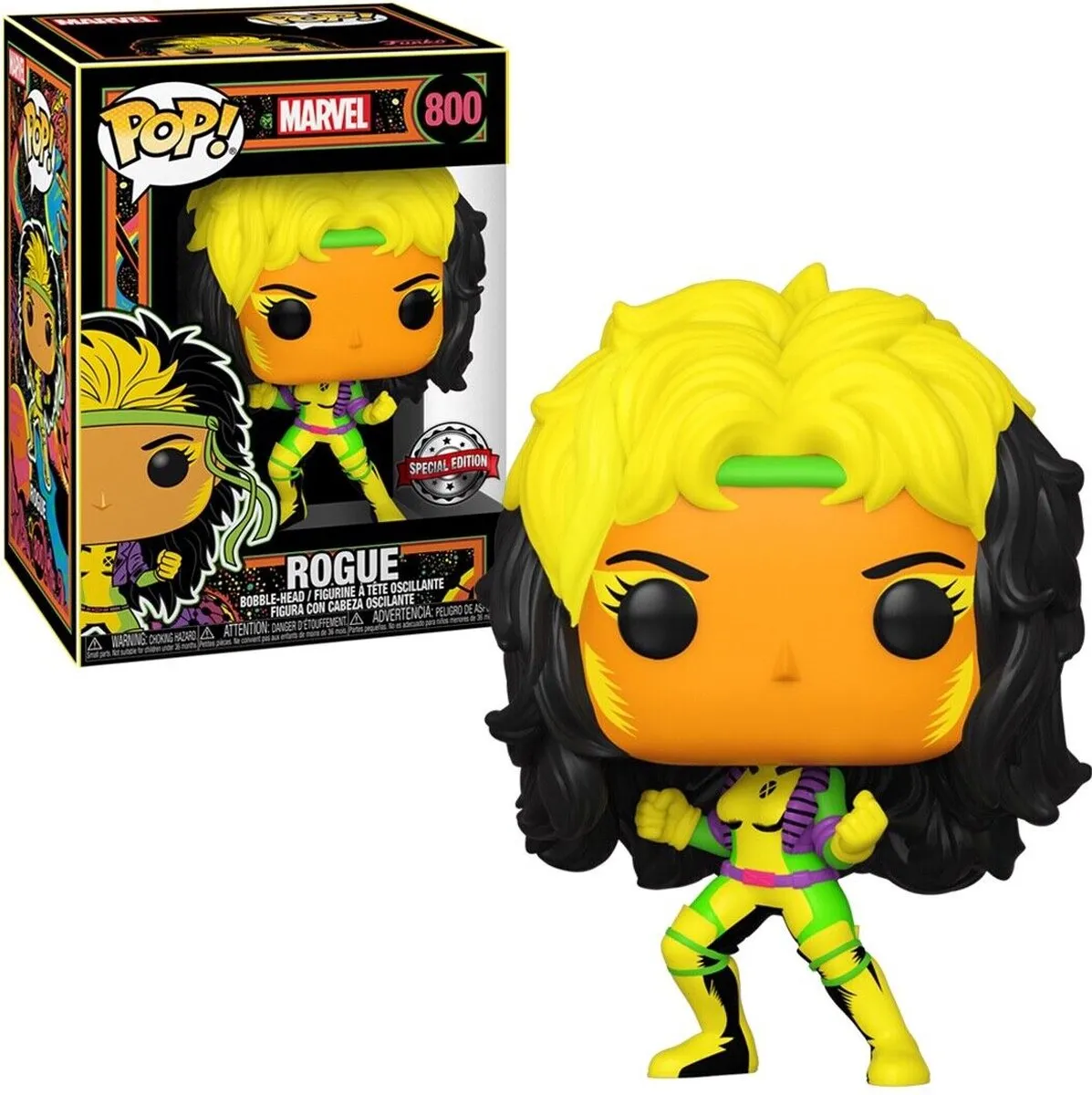 Funko Pop! Marvel Rogue Blacklight Exclusive 55164 - Multicolor