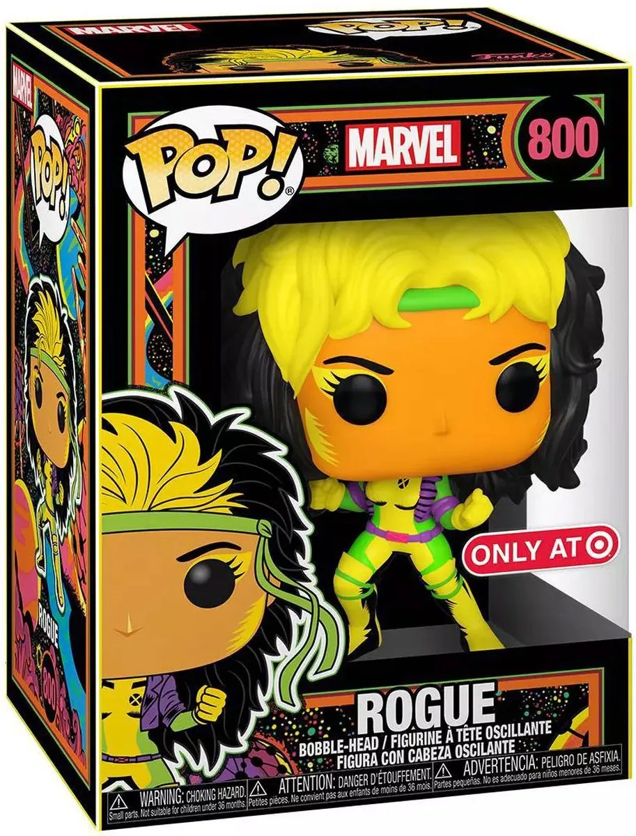 Funko Pop! Marvel Rogue Blacklight Exclusive 55164 - Multicolor
