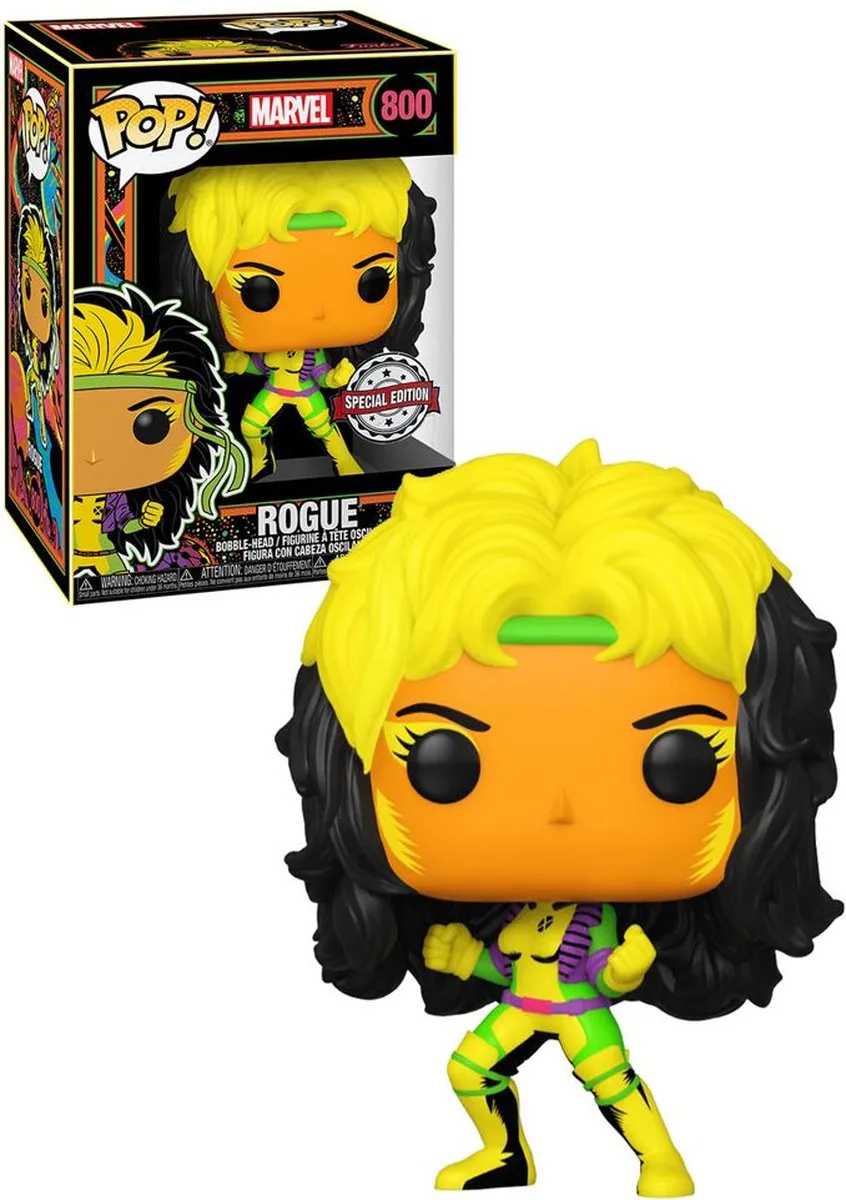Funko Pop! Marvel Rogue Blacklight Exclusive 55164 - Multicolor