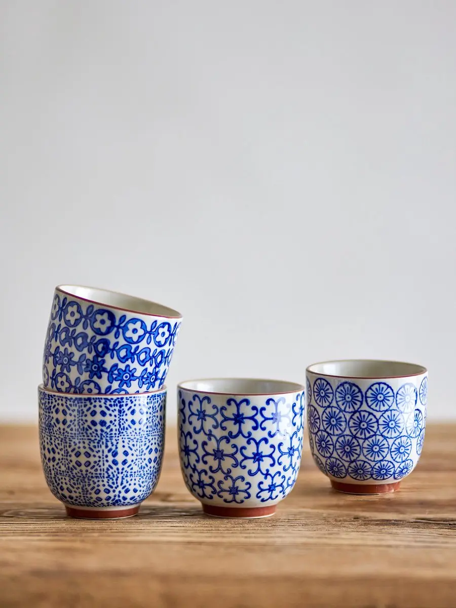 Bloomingville Mokkenset Karine - 4 Stuks - Blauw