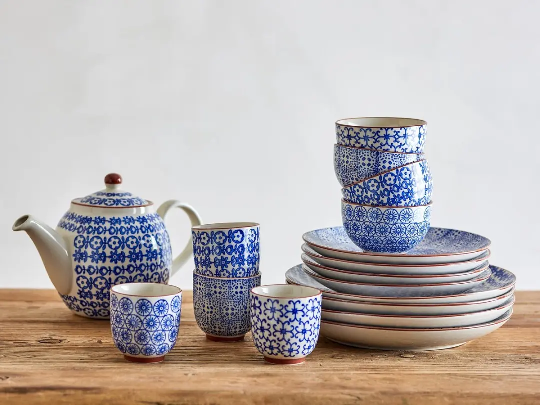 Bloomingville Mokkenset Karine - 4 Stuks - Blauw