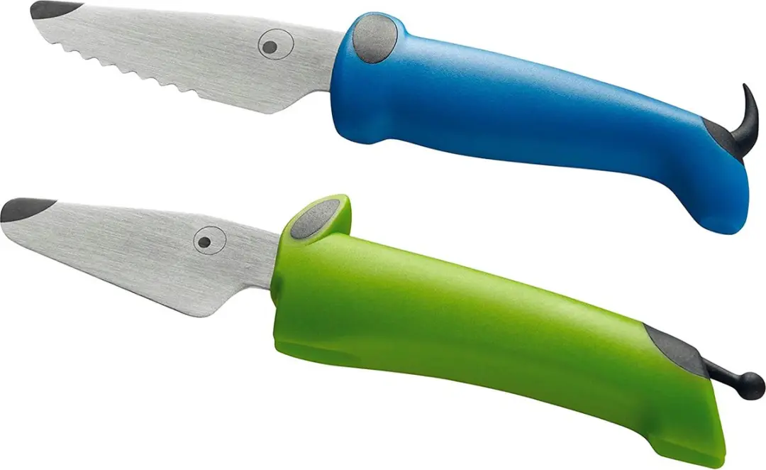 RIKON Kinderkitchen messenset 2-delig, groen/blauw,