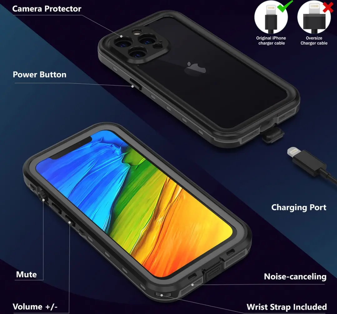Redpepper Dot Plus Hoes iPhone 13 Pro - Zwart - Waterdicht