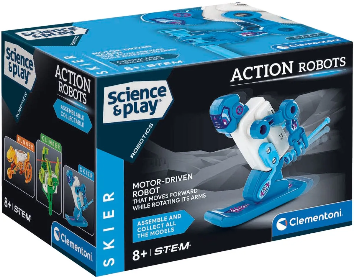 Clementoni Ski Robot Bouwpakket STEM - 75136 - Blauw