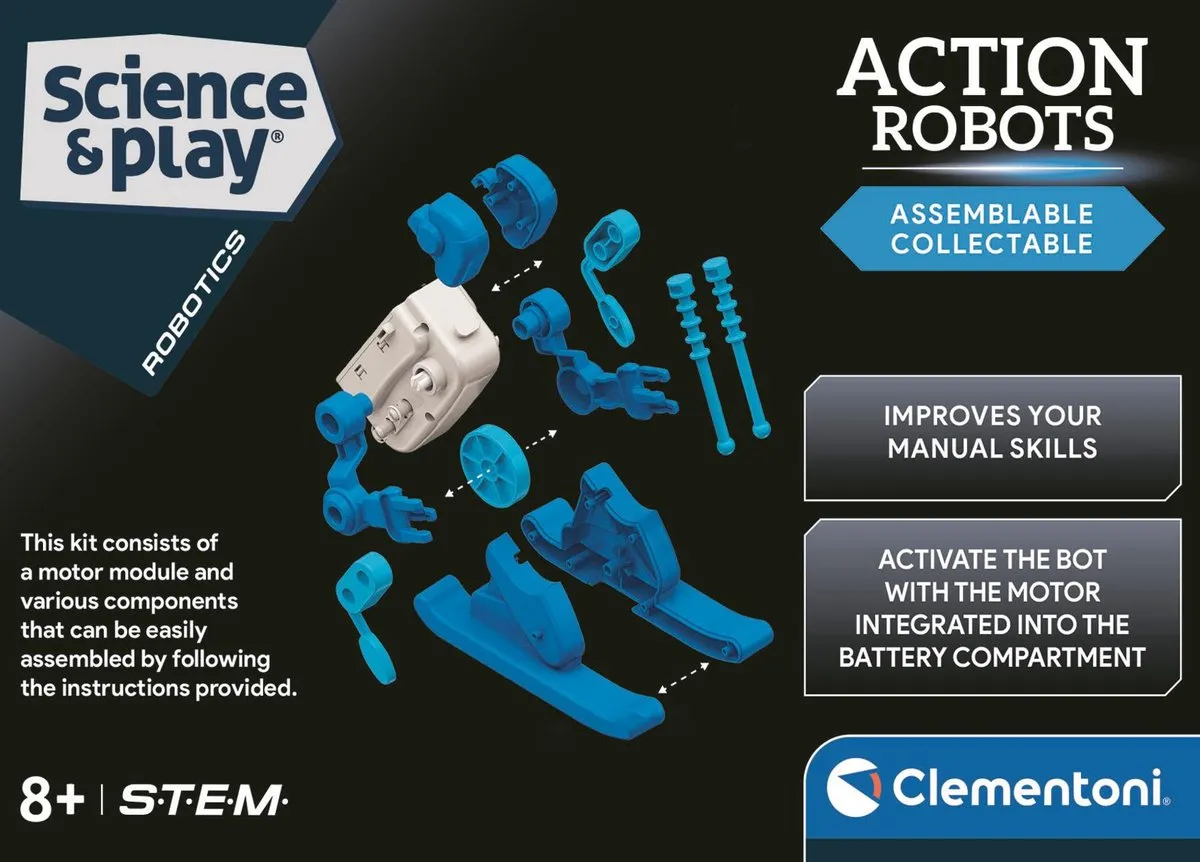 Clementoni Ski Robot Bouwpakket STEM - 75136 - Blauw