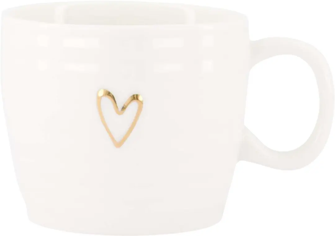 Zusss Set Van 2 Cappuccino Mokken - 350ml - Wit/Goud