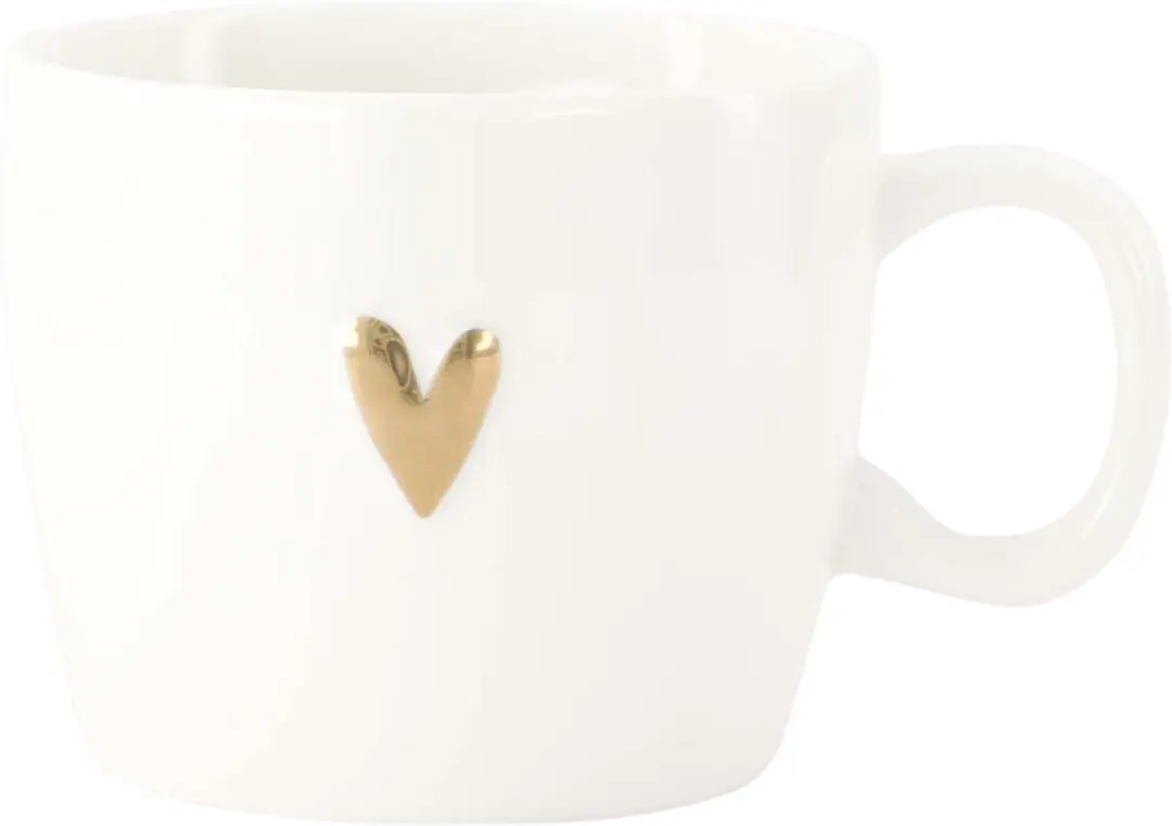 Zusss Set Van 2 Cappuccino Mokken - 350ml - Wit/Goud
