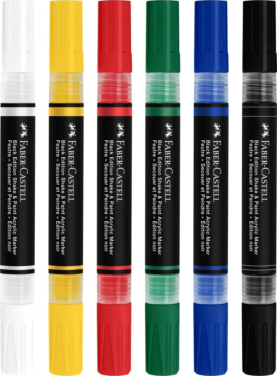 Faber-Castell Acrylmarker Black Edition FC-285507 - 6 Stuks